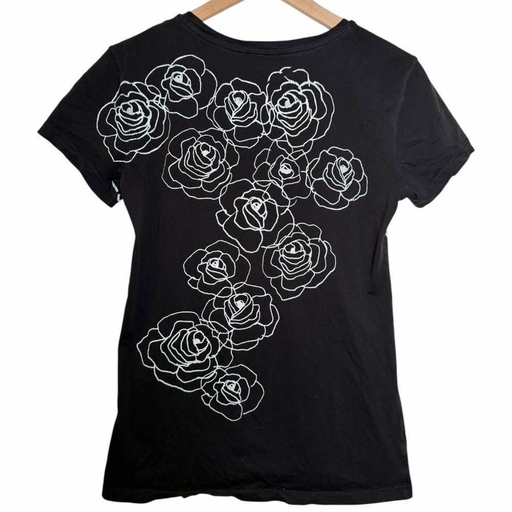 Archive Diesel Y2K Black Rose Graphic Baby Tee • Distressed Indie Sleaze S - Picture 3 of 11